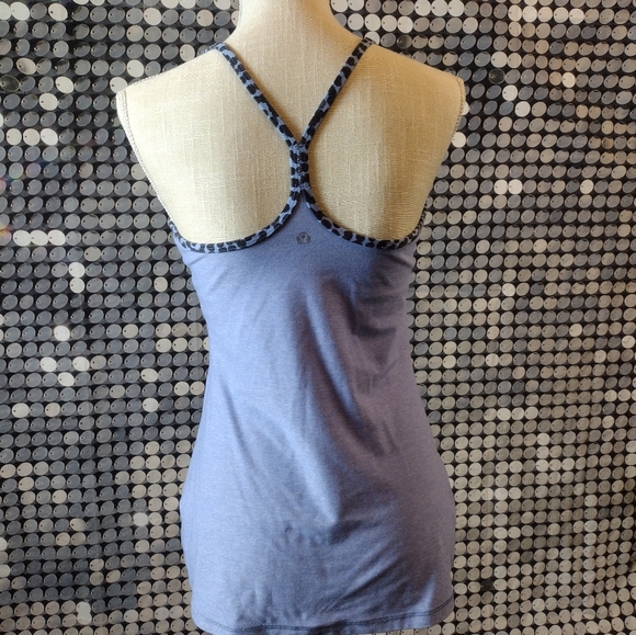 Lululemon Blue tank with animal print straps - Picture 3 of 4